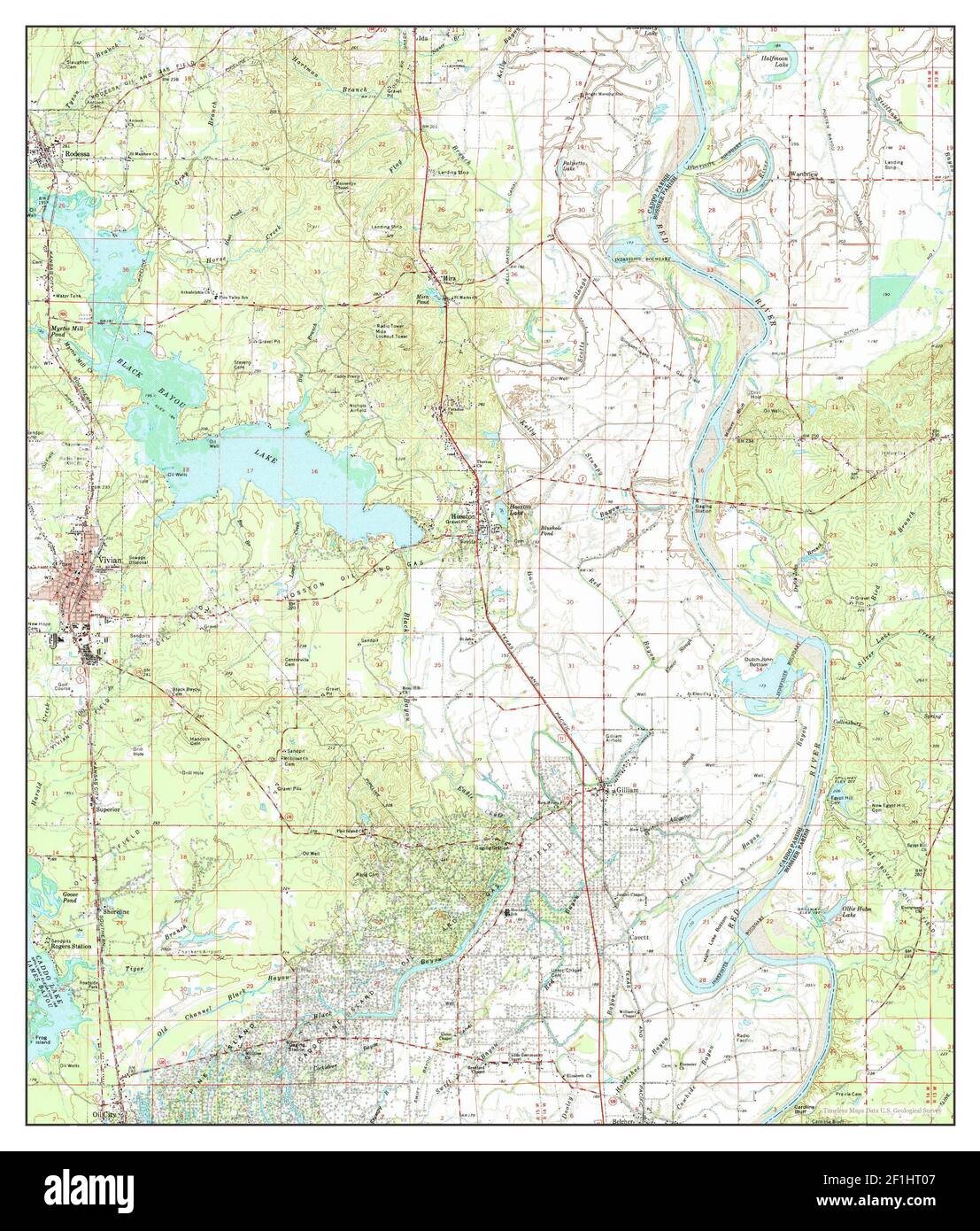 Vivian, Louisiana, map 1971, 162500, United States of America by