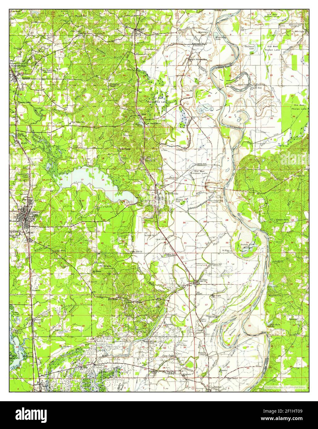 Vivian, Louisiana, map 1956, 162500, United States of America by Timeless Maps, data U.S