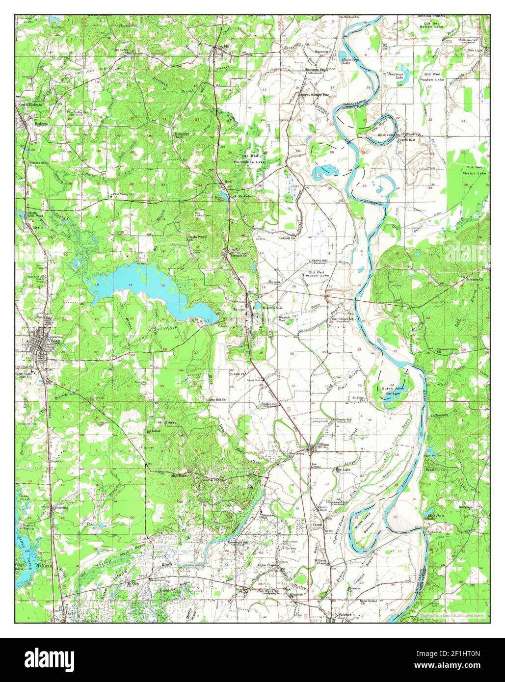 Vivian, Louisiana, map 1956, 162500, United States of America by