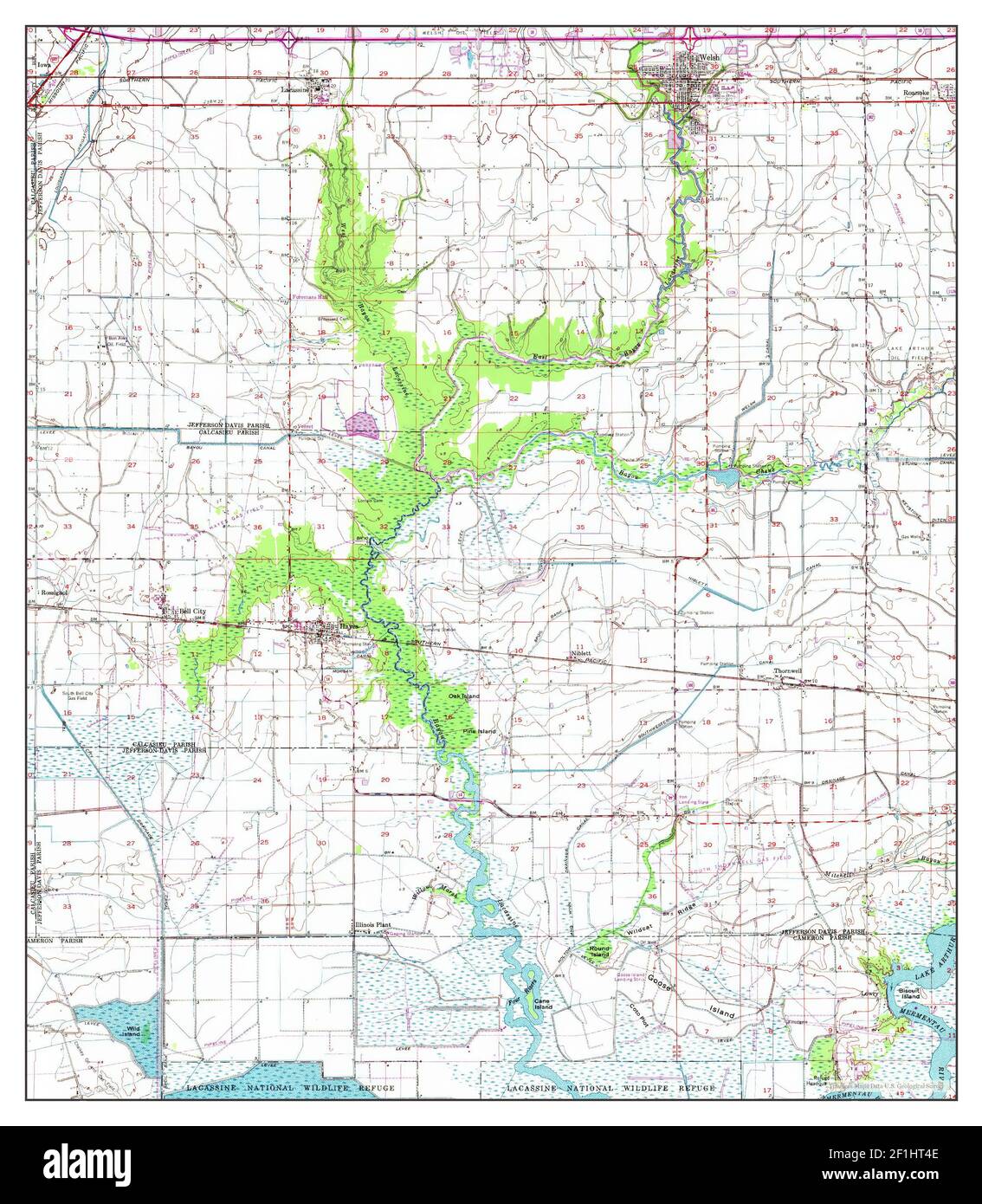 Welsh, Louisiana, map 1955, 162500, United States of America by