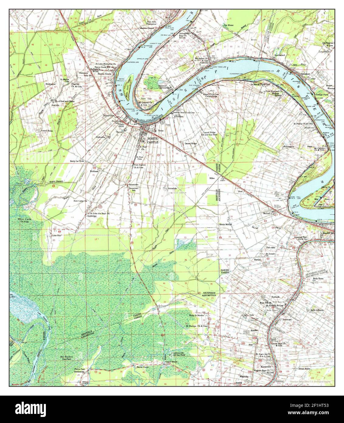White Castle, Louisiana, map 1963, 162500, United States of America by Timeless Maps, data U.S