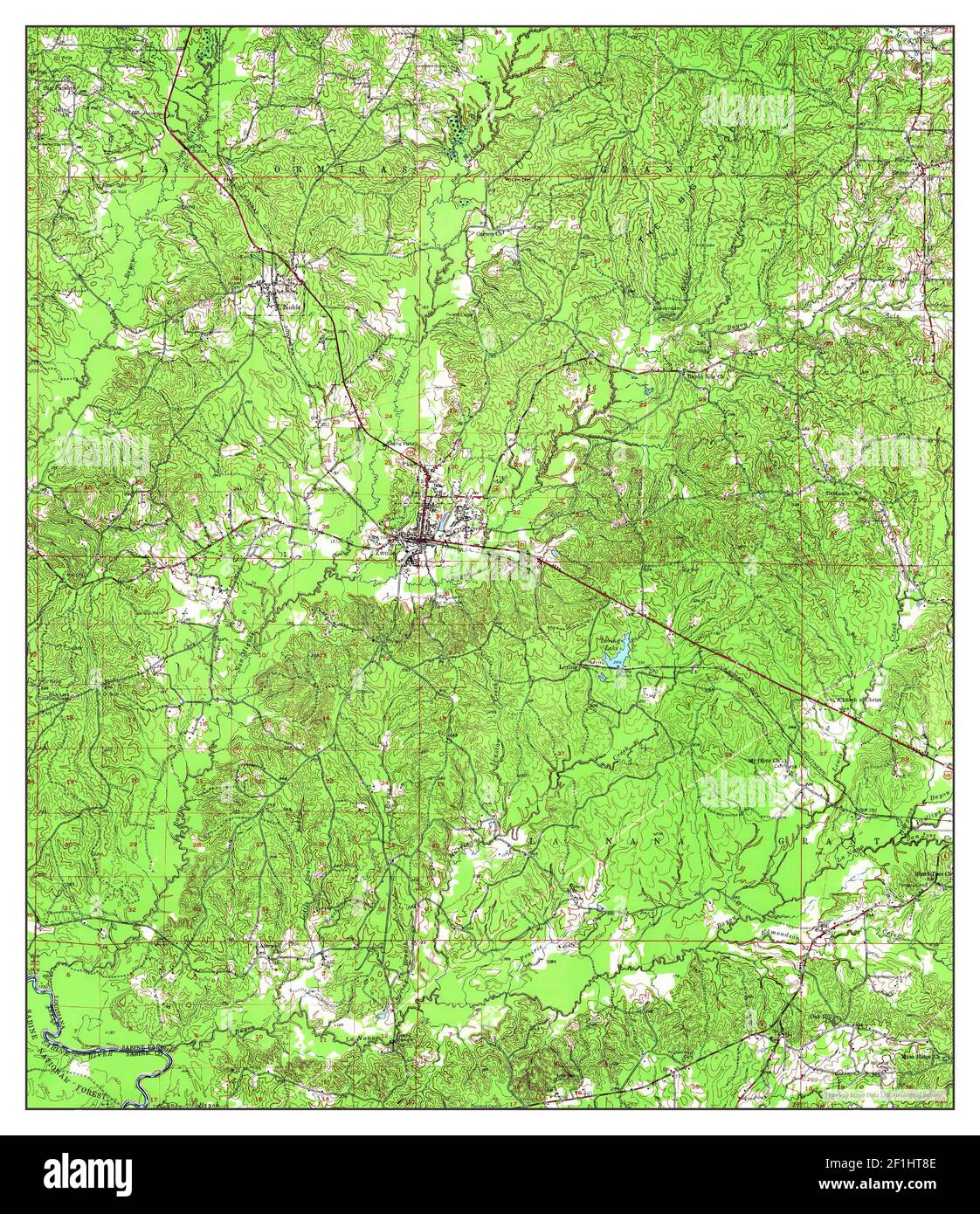 Zwolle, Louisiana, map 1957, 162500, United States of America by Timeless Maps, data U.S