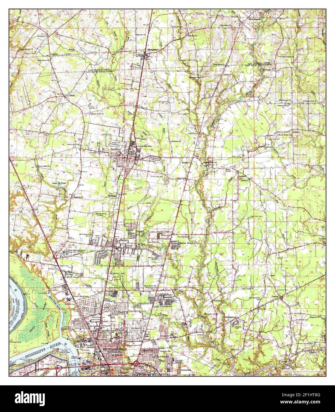 Zachary, Louisiana, map 1963, 162500, United States of America by