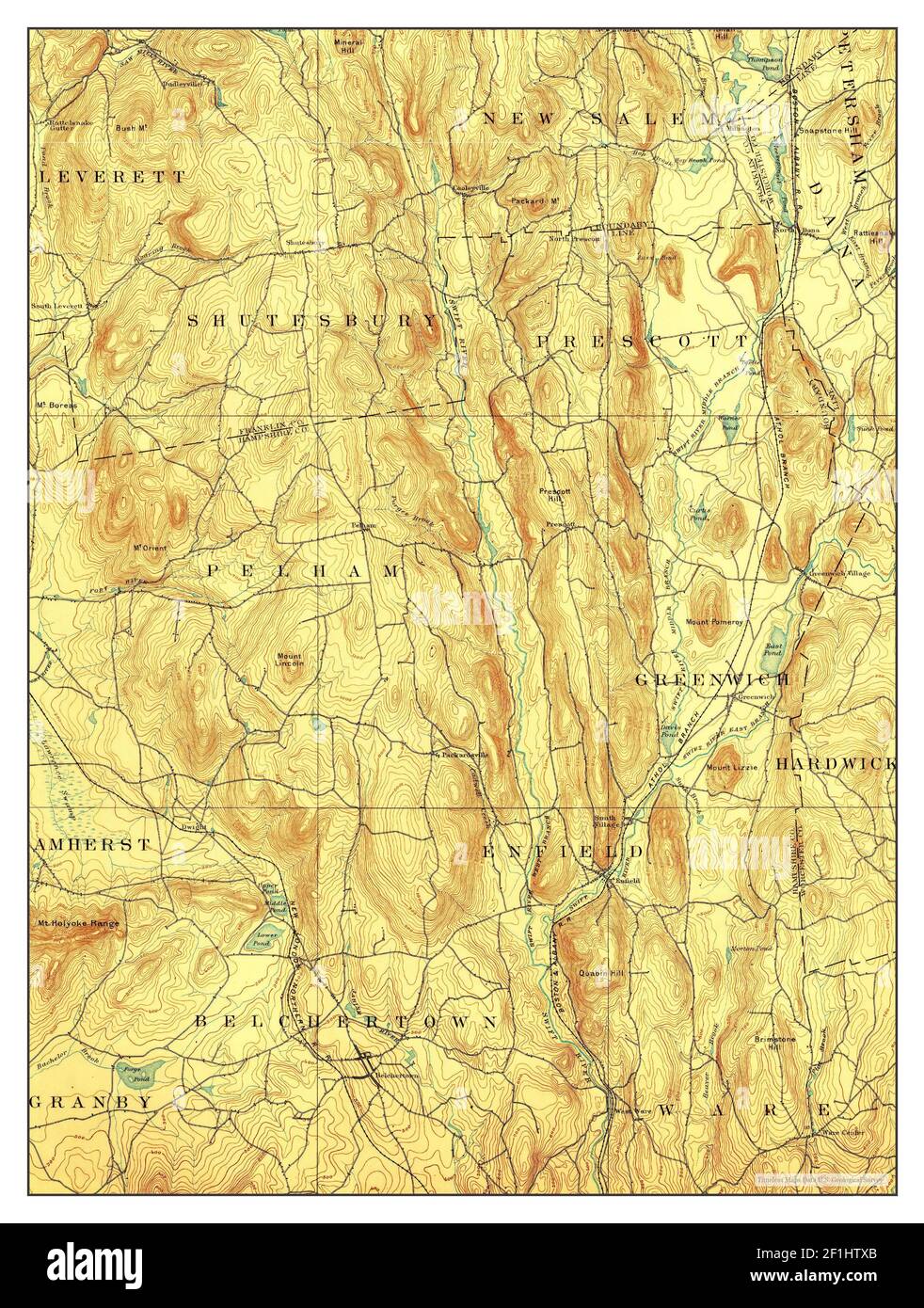 Belchertown, Massachusetts, map 1893, 162500, United States of America