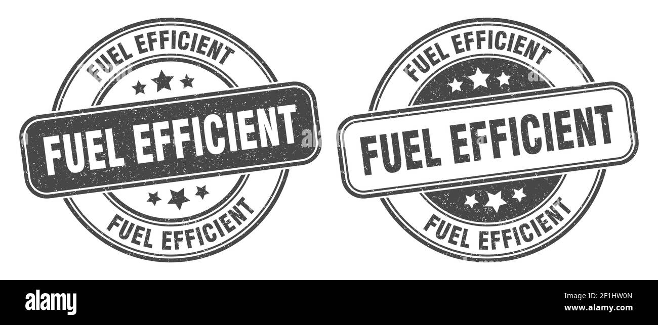 fuel efficient stamp. fuel efficient sign. round grunge label Stock