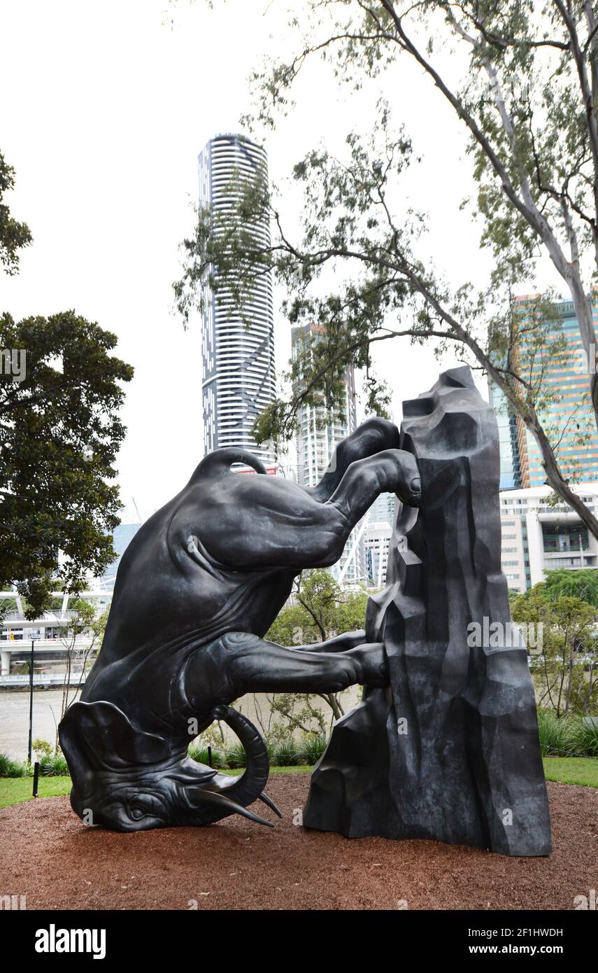 The World Turns sculpture by Michael Parekowhai, South Bank, Brisbane