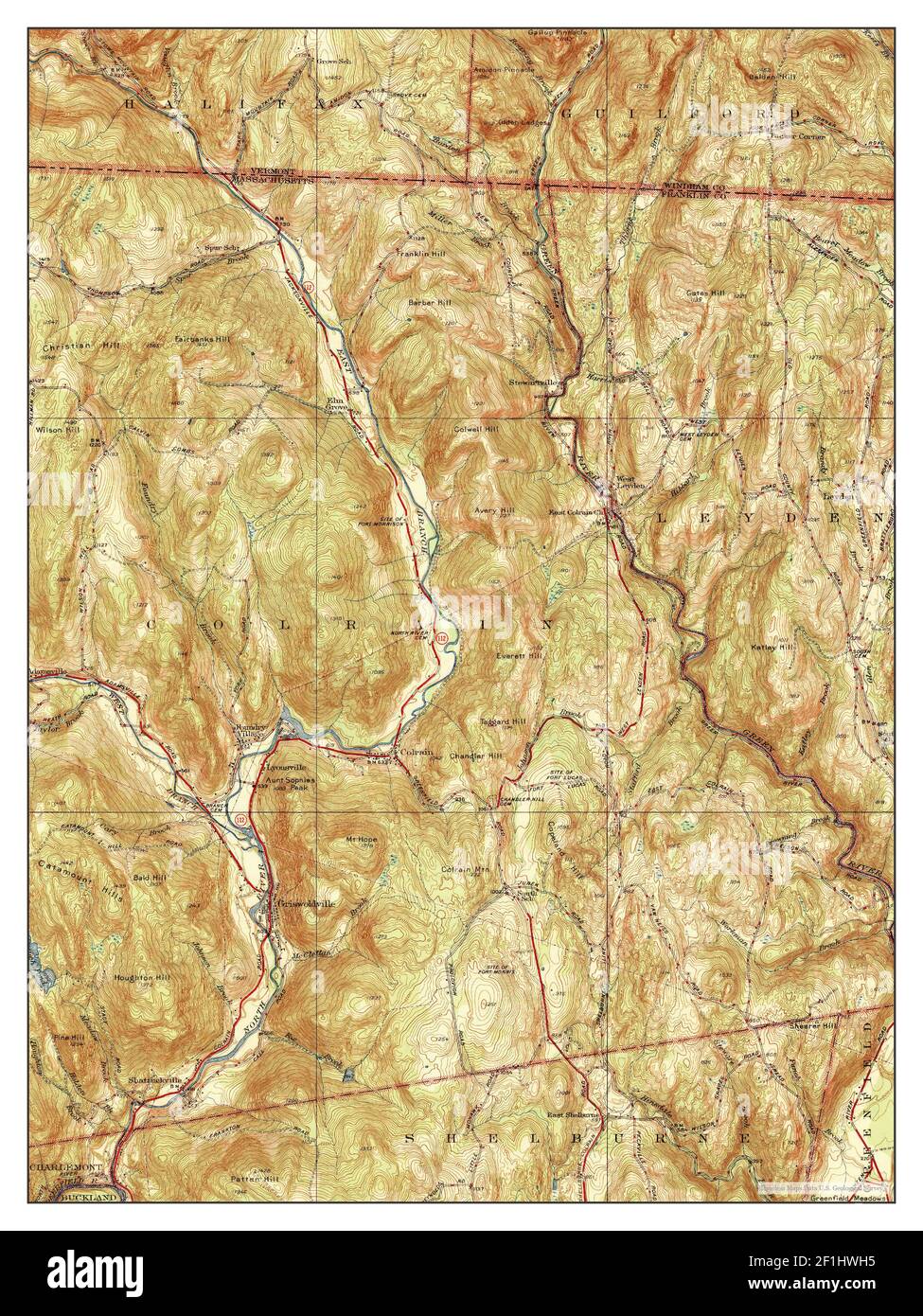Colrain, Massachusetts, map 1946, 1:31680, United States of America by Timeless Maps, data U.S. Geological Survey Stock Photo