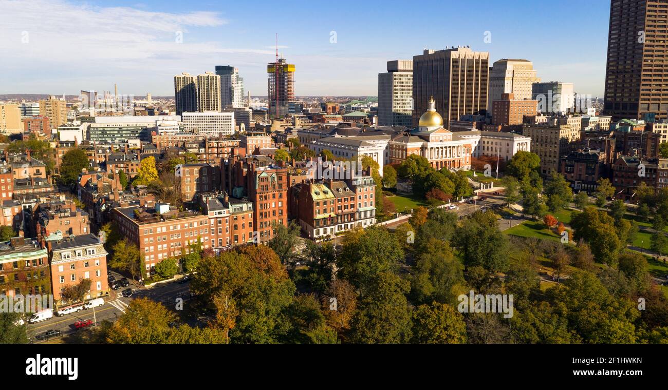 New Construction Behind The State House in Boston Common Stock Photo