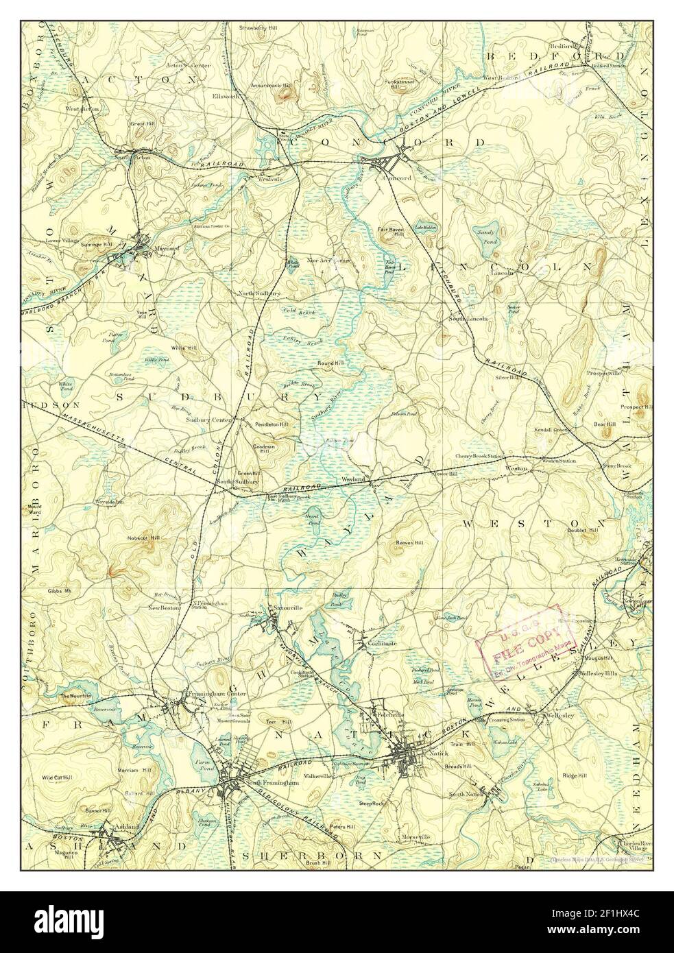 Map Of Framingham Ma Framingham, Massachusetts, Map 1894, 1:62500, United States Of America By  Timeless Maps, Data U.s. Geological Survey Stock Photo - Alamy