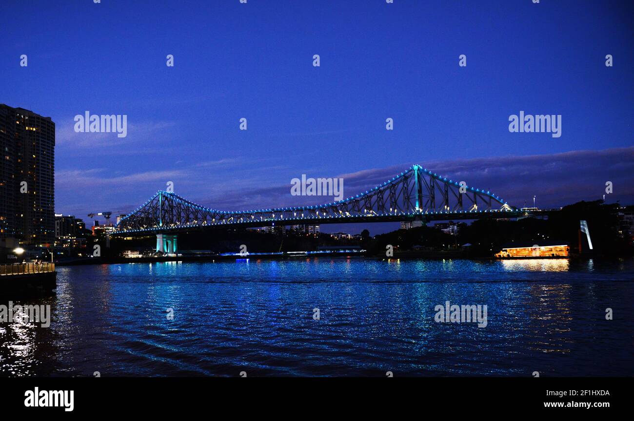 The Story bridge over the Brisbane river in Brisbane, Australia Stock
