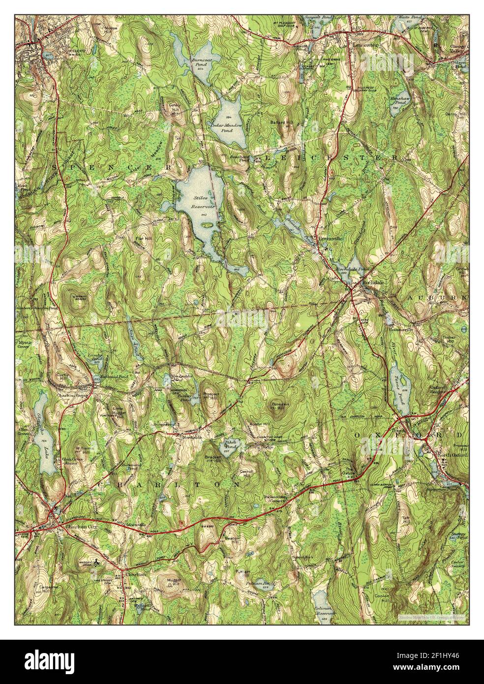 Leicester, Massachusetts, map 1941, 131680, United States of America