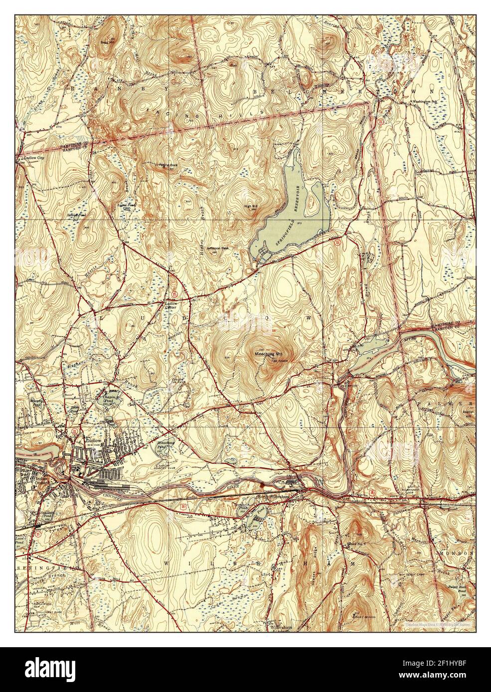 Ludlow, Massachusetts, map 1944, 131680, United States of America by Timeless Maps, data U.S