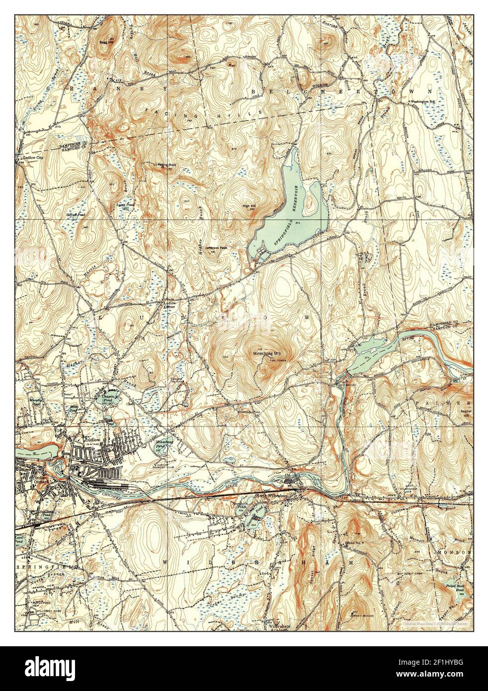 Ludlow, Massachusetts, map 1944, 131680, United States of America by Timeless Maps, data U.S