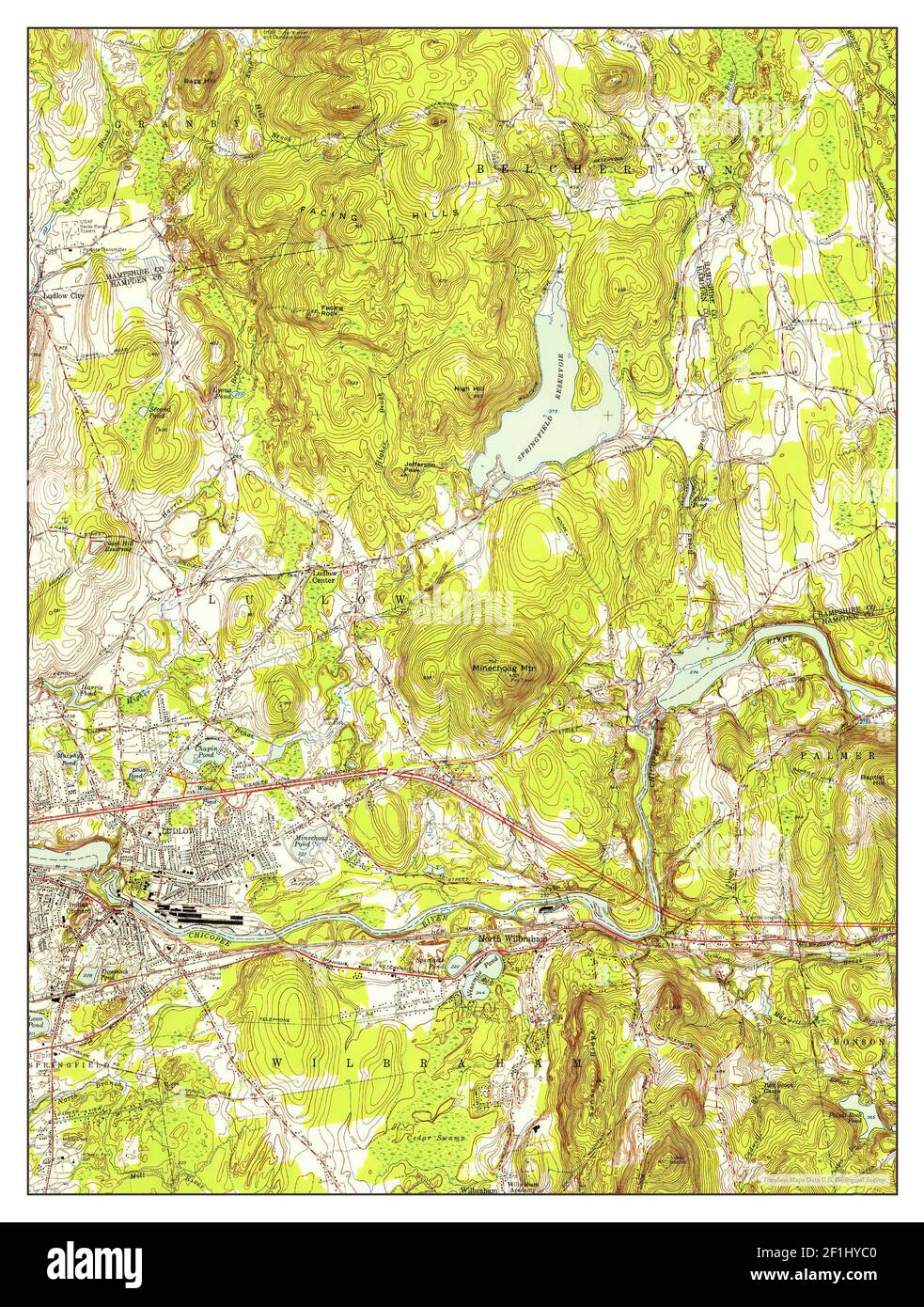 Ludlow, Massachusetts, map 1954, 131680, United States of America by Timeless Maps, data U.S