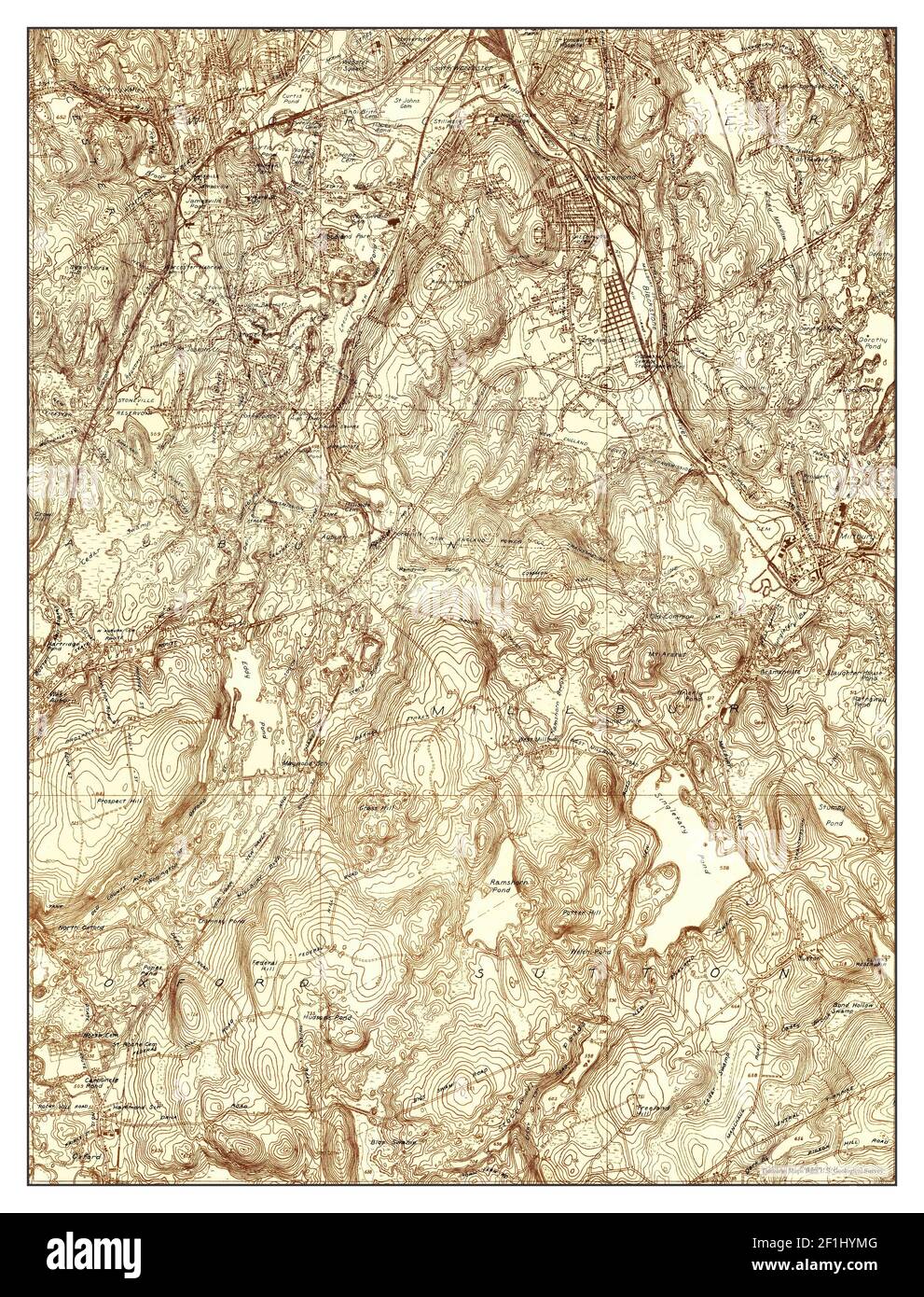 Millbury, Massachusetts, map 1935, 124000, United States of America by Timeless Maps, data U.S