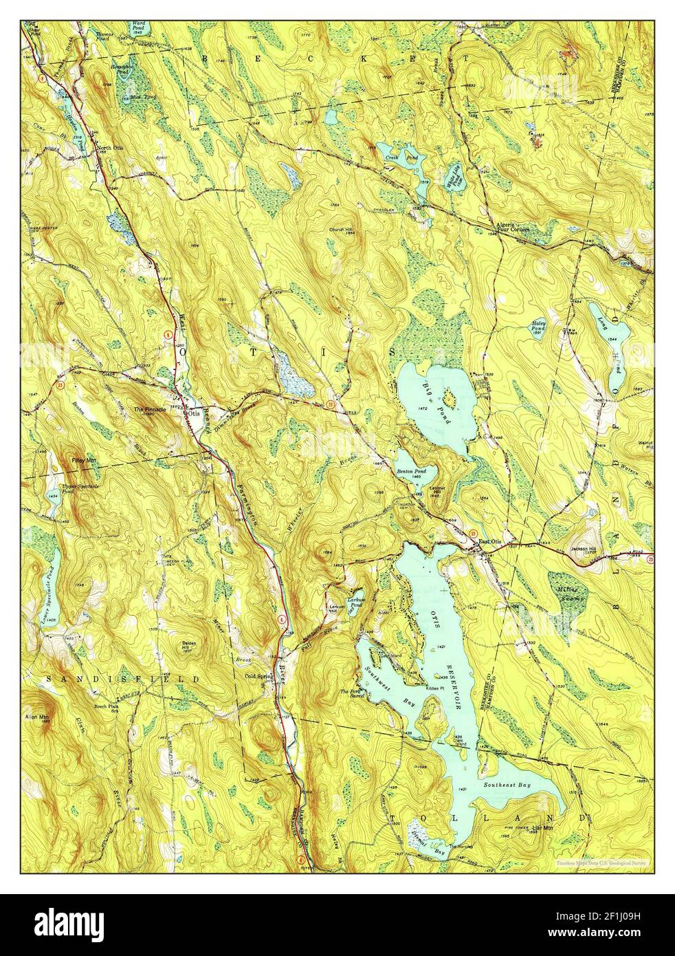 Otis, Massachusetts, map 1948, 131680, United States of America by Timeless Maps, data U.S