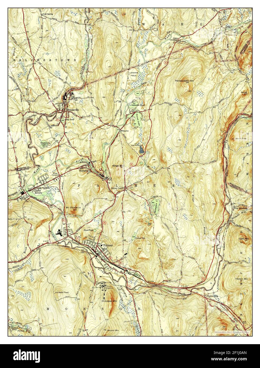 Palmer, Massachusetts, map 1946, 131680, United States of America by