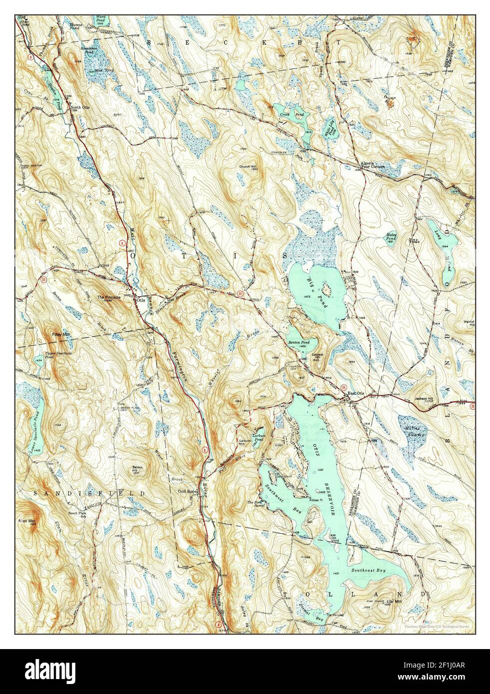 Otis, Massachusetts, map 1948, 131680, United States of America by