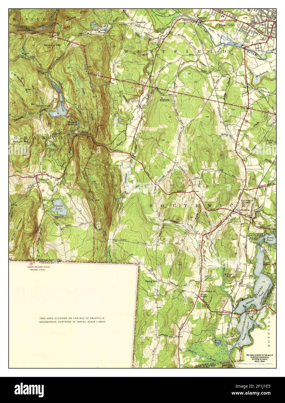 Southwick, Massachusetts, map 1942, 131680, United States of America