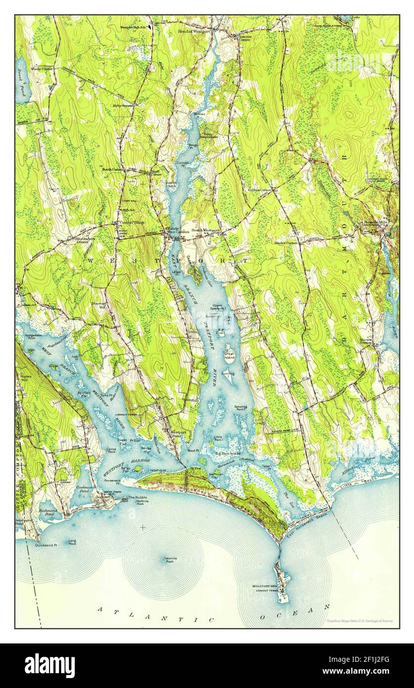Westport, Massachusetts, map 1951, 1:31680, United States of America by ...