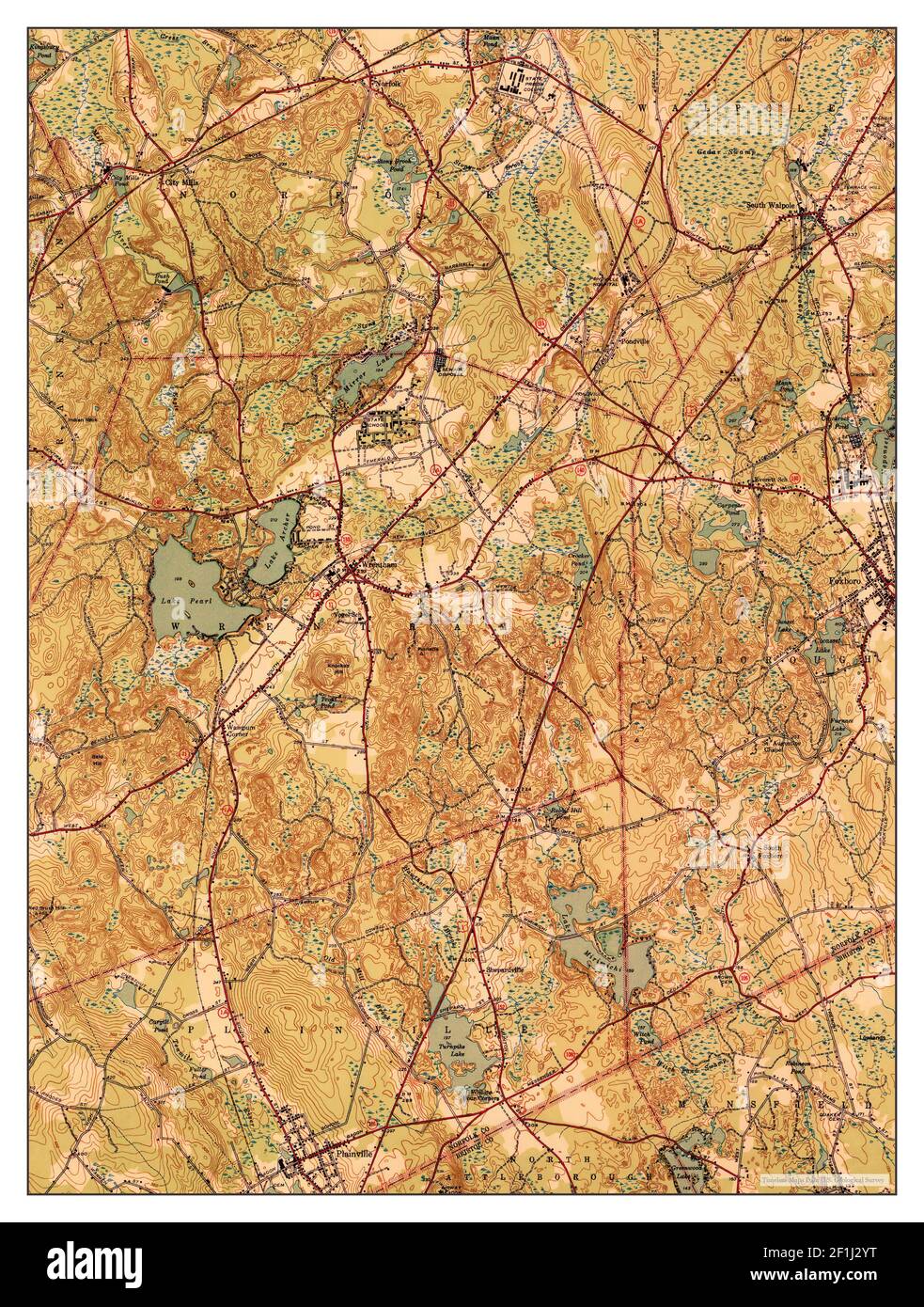 Wrentham, Massachusetts, map 1940, 131680, United States of America by