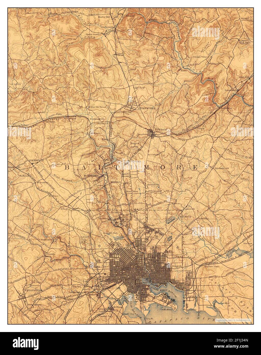Baltimore Maryland map 1894 - Baltimore Maryland Map 1894 162500 United States Of America By Timeless Maps Data Us Geological Survey 2F1J34N