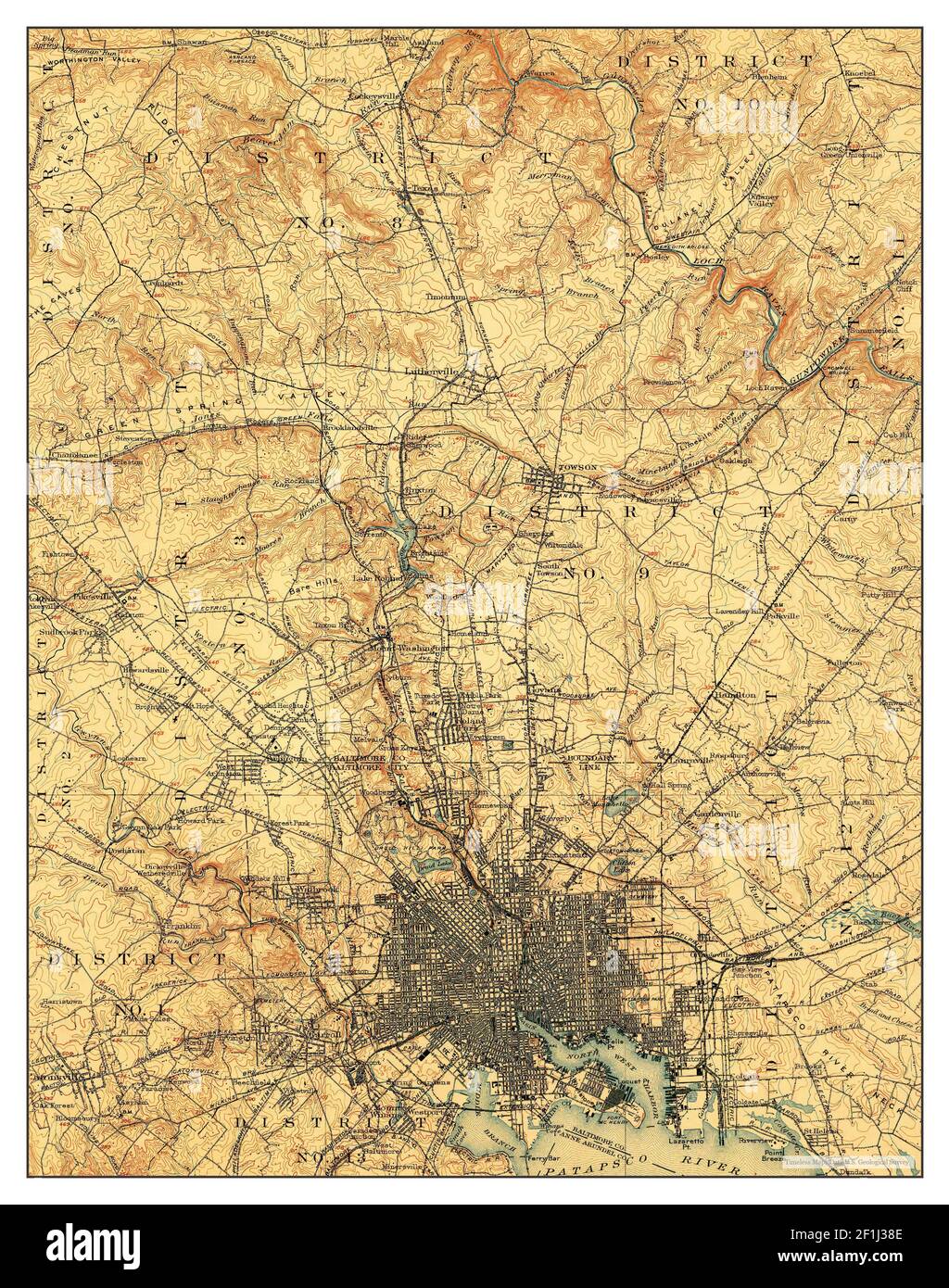 Baltimore Maryland map 1904 - Baltimore Maryland Map 1904 162500 United States Of America By Timeless Maps Data Us Geological Survey 2F1J38E