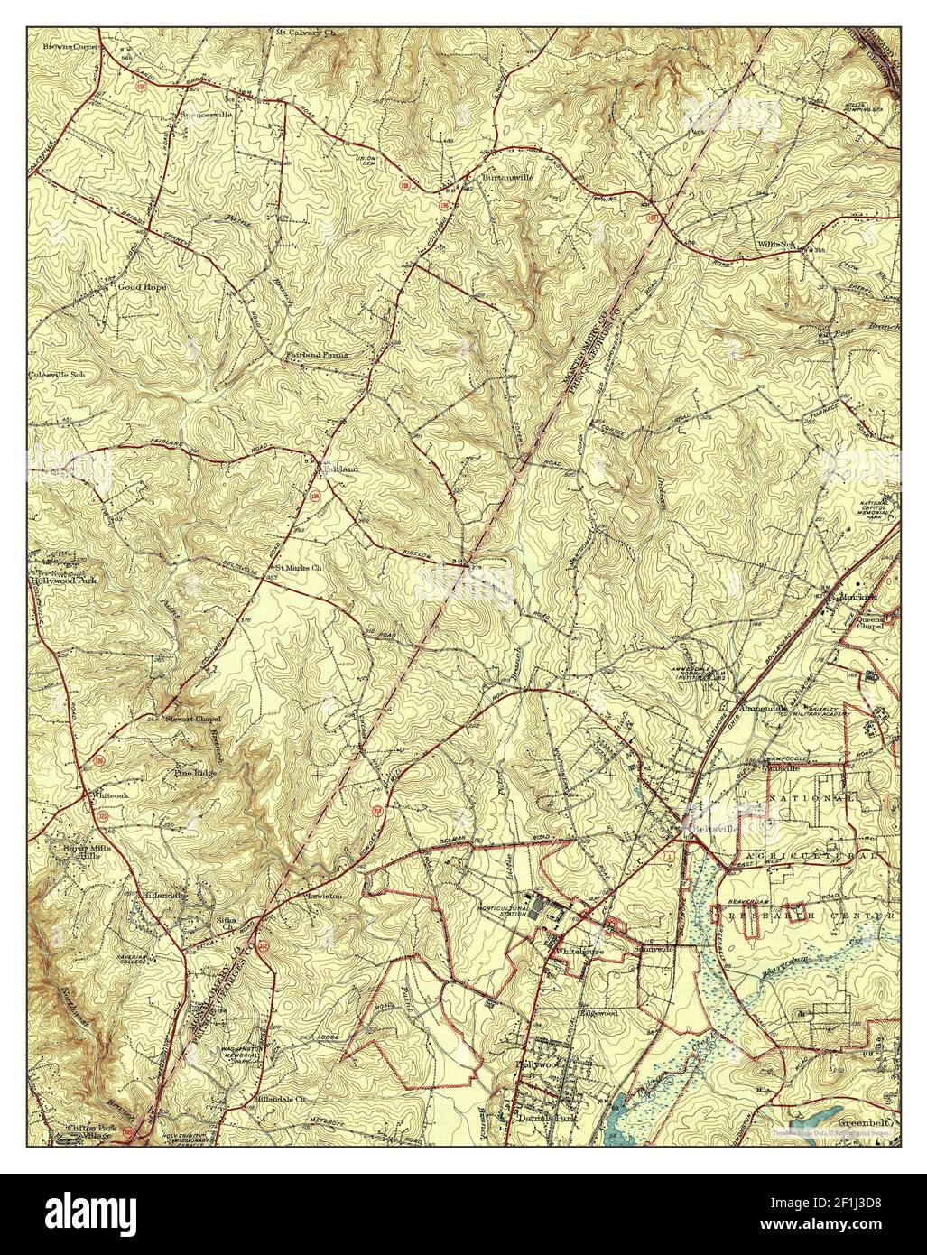 Beltsville, Maryland, map 1945, 131680, United States of America by Timeless Maps, data U.S