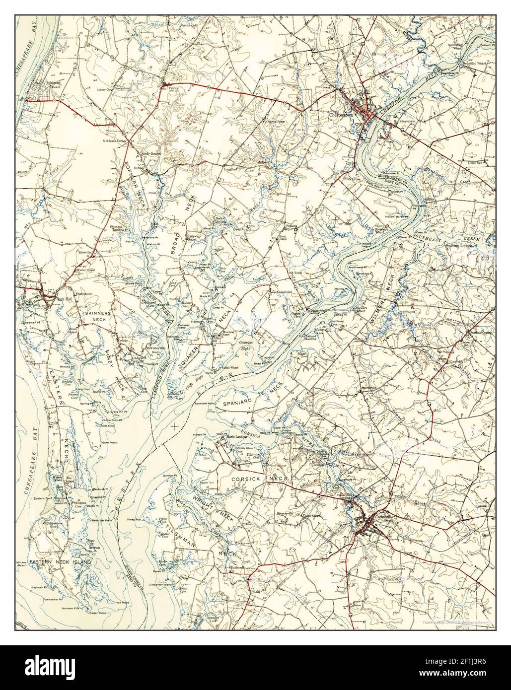 Chestertown, Maryland, map 1951, 162500, United States of America by Timeless Maps, data U.S