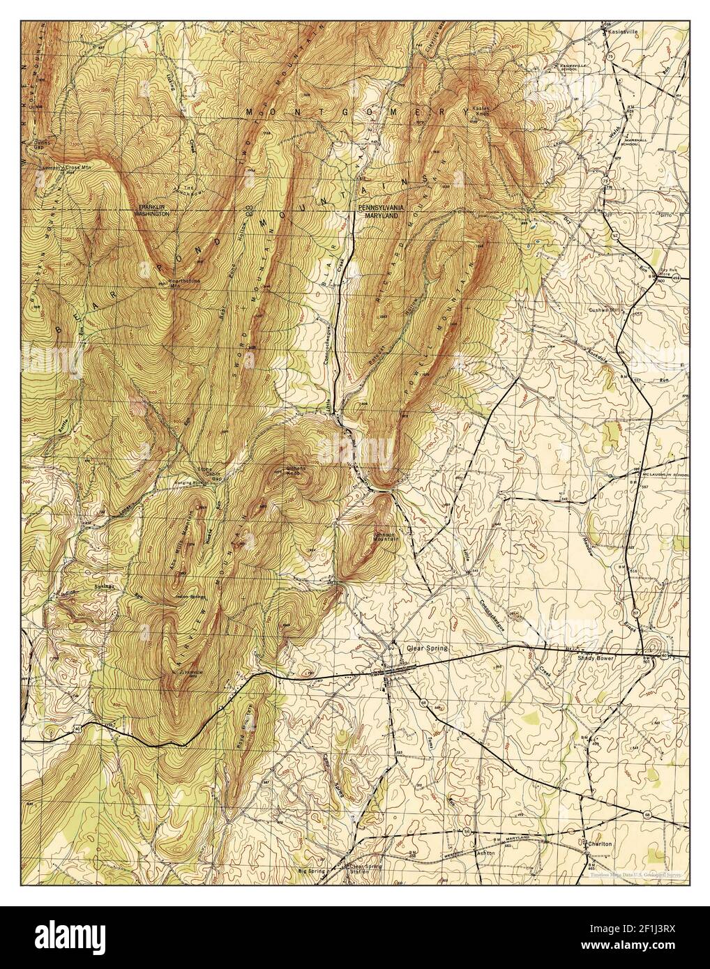 Clear Spring, Maryland, map 1944, 131680, United States of America by Timeless Maps, data U.S