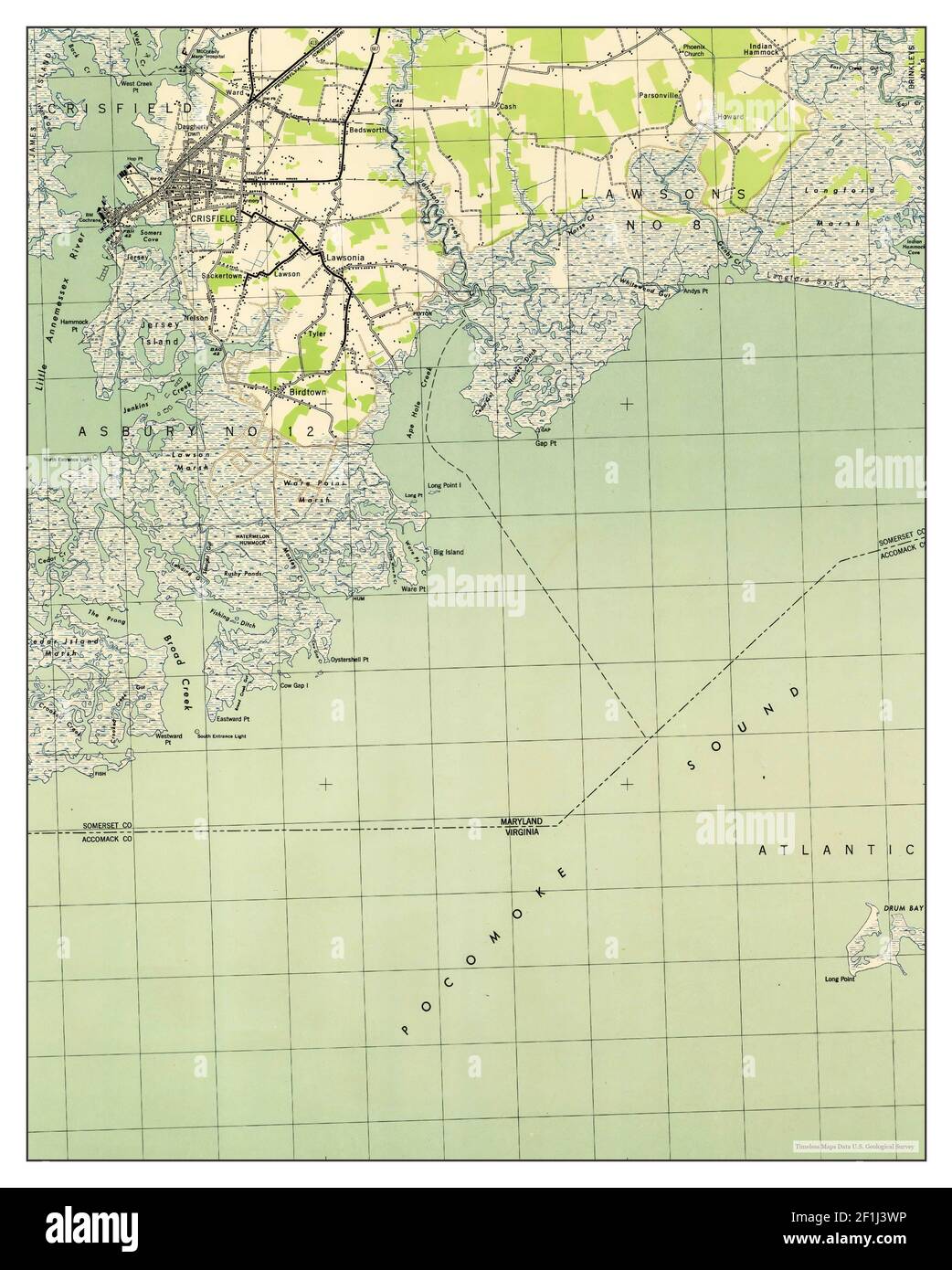 Crisfield, Maryland, map 1943, 131680, United States of America by
