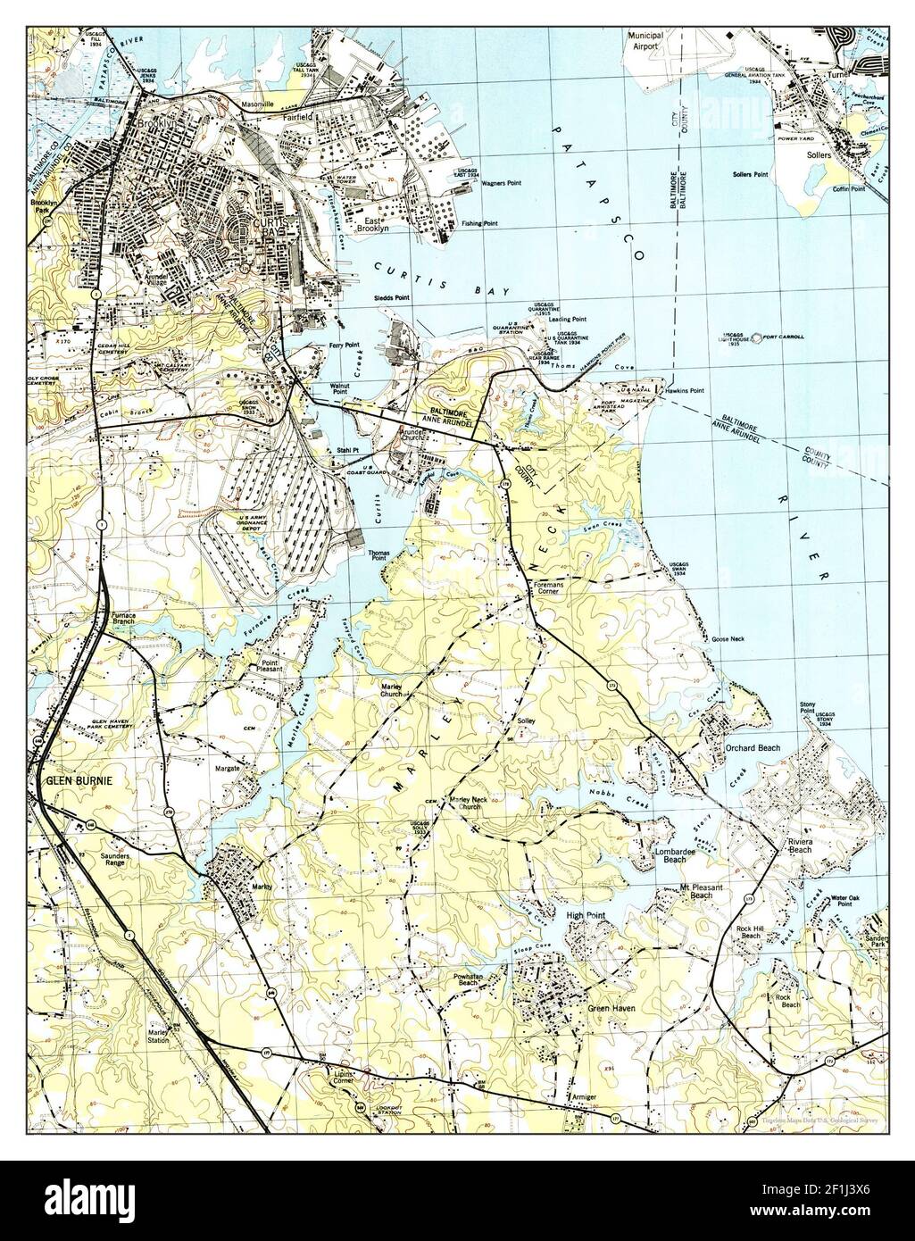 Curtis Bay Maryland Map Curtis Bay, Maryland, Map 1944, 1:31680, United States Of America By  Timeless Maps, Data U.s. Geological Survey Stock Photo - Alamy