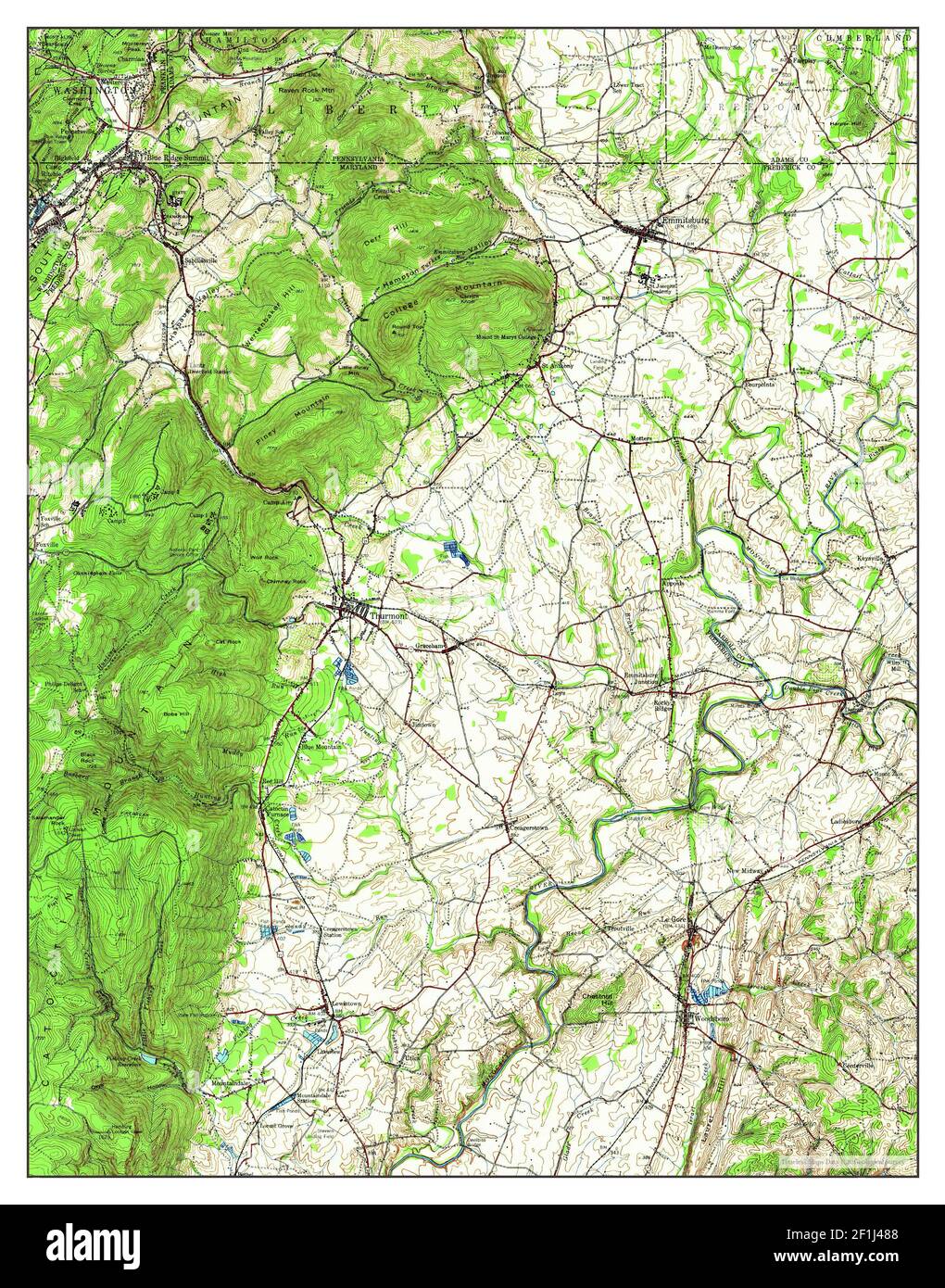 Emmitsburg, Maryland, map 1943, 162500, United States of America by