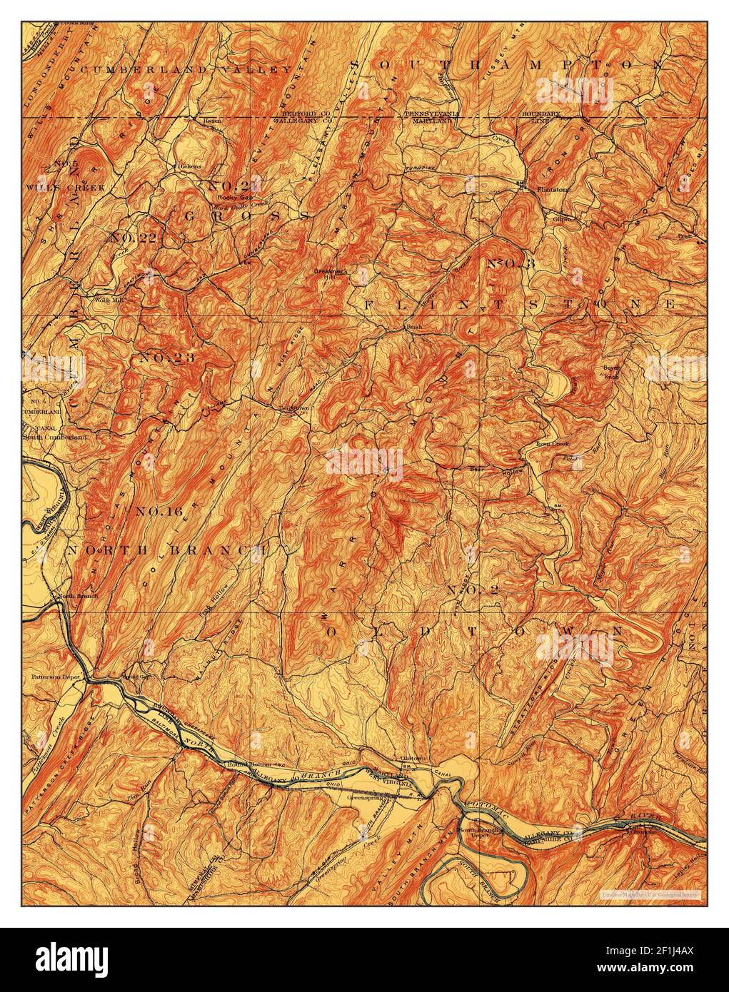 Flintstone Maryland Map 1900 1 United States Of America By Timeless Maps Data U S Geological Survey Stock Photo Alamy
