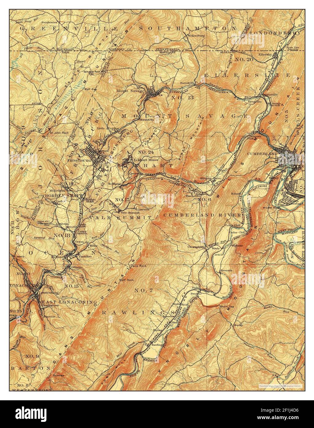 Frostburg, Maryland, map 1901, 162500, United States of America by