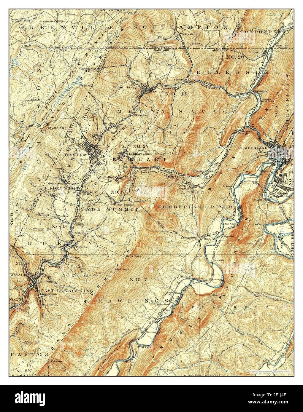 Frostburg, Maryland, map 1908, 162500, United States of America by