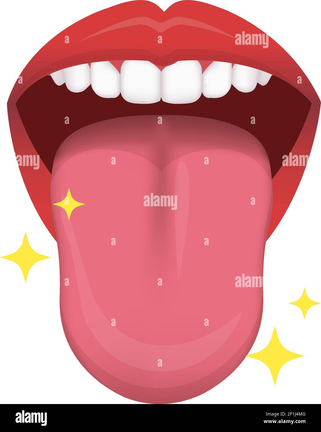 Healthy and clean  tongue vector illustration Stock Vector