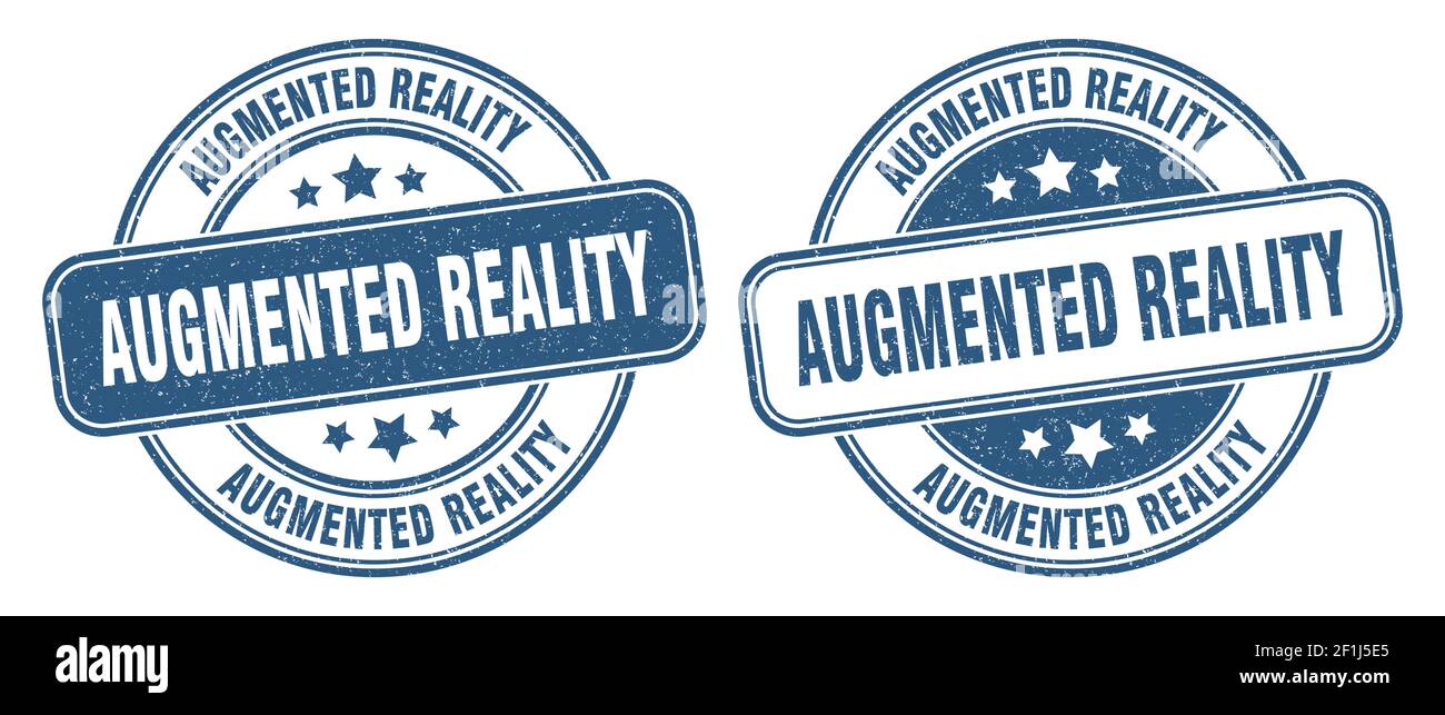 augmented reality stamp. augmented reality sign. round grunge label Stock Vector