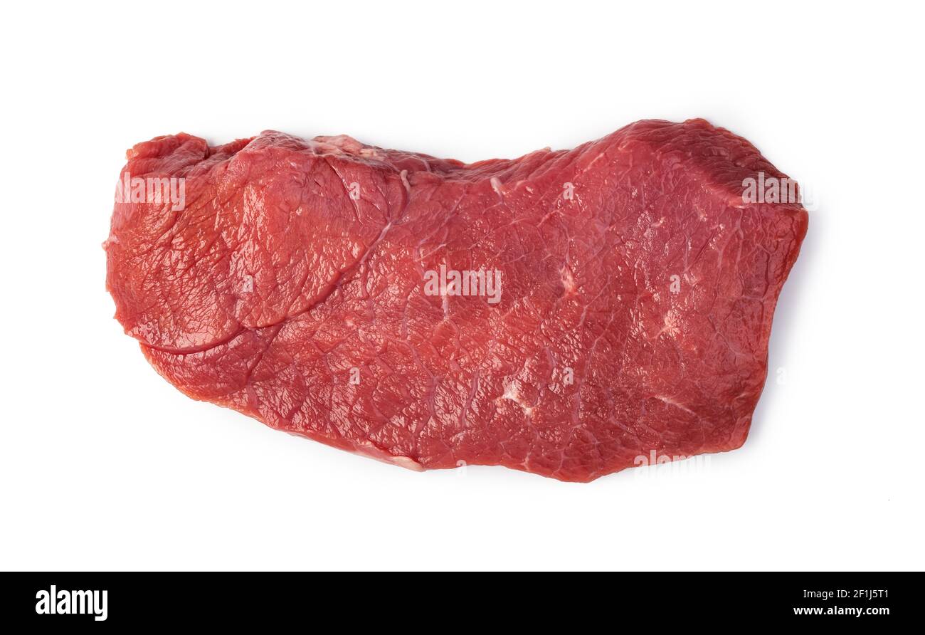 Raw beef steak isolated on white background Stock Photo - Alamy