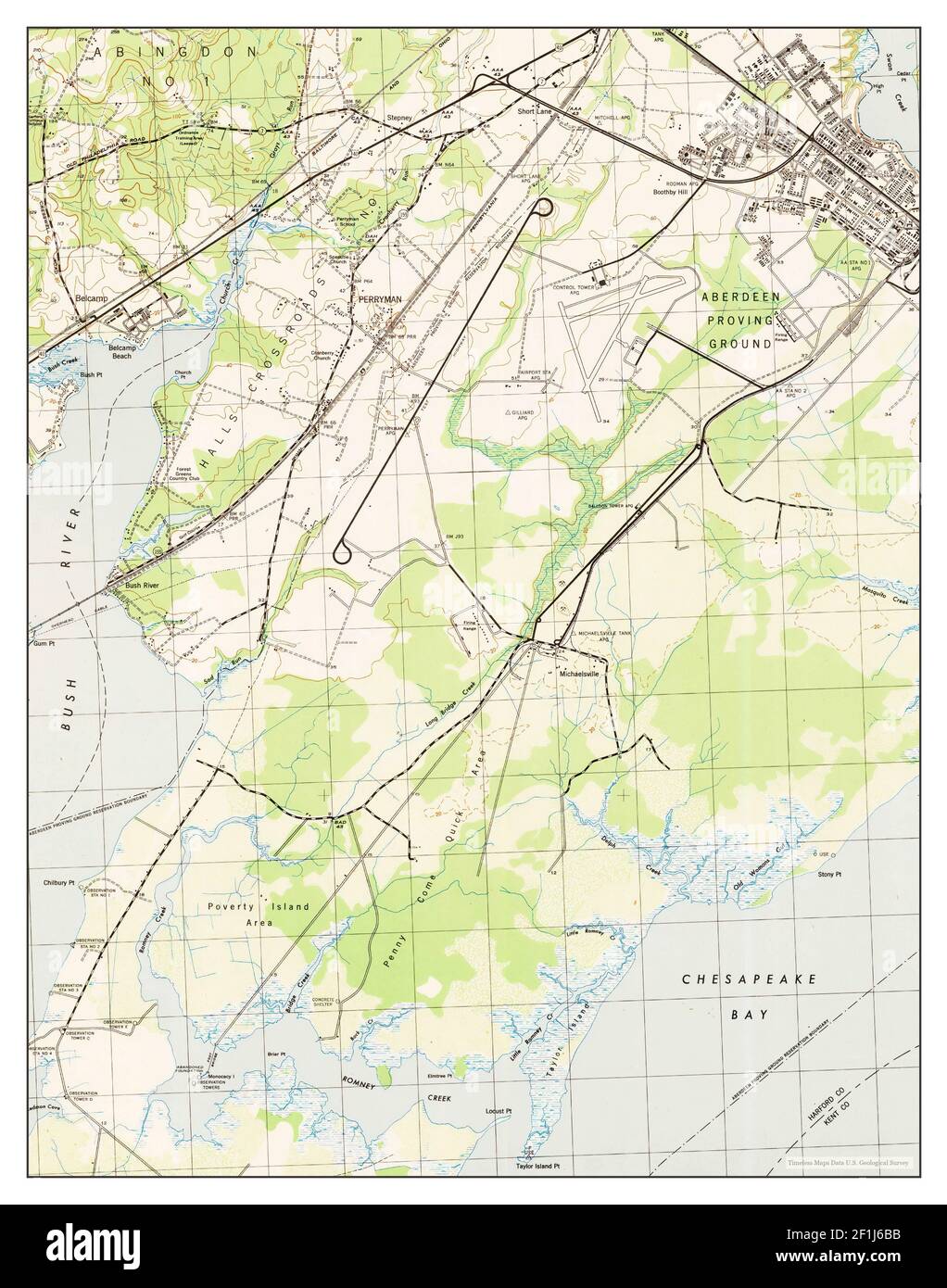 Perryman, Maryland, map 1944, 131680, United States of America by