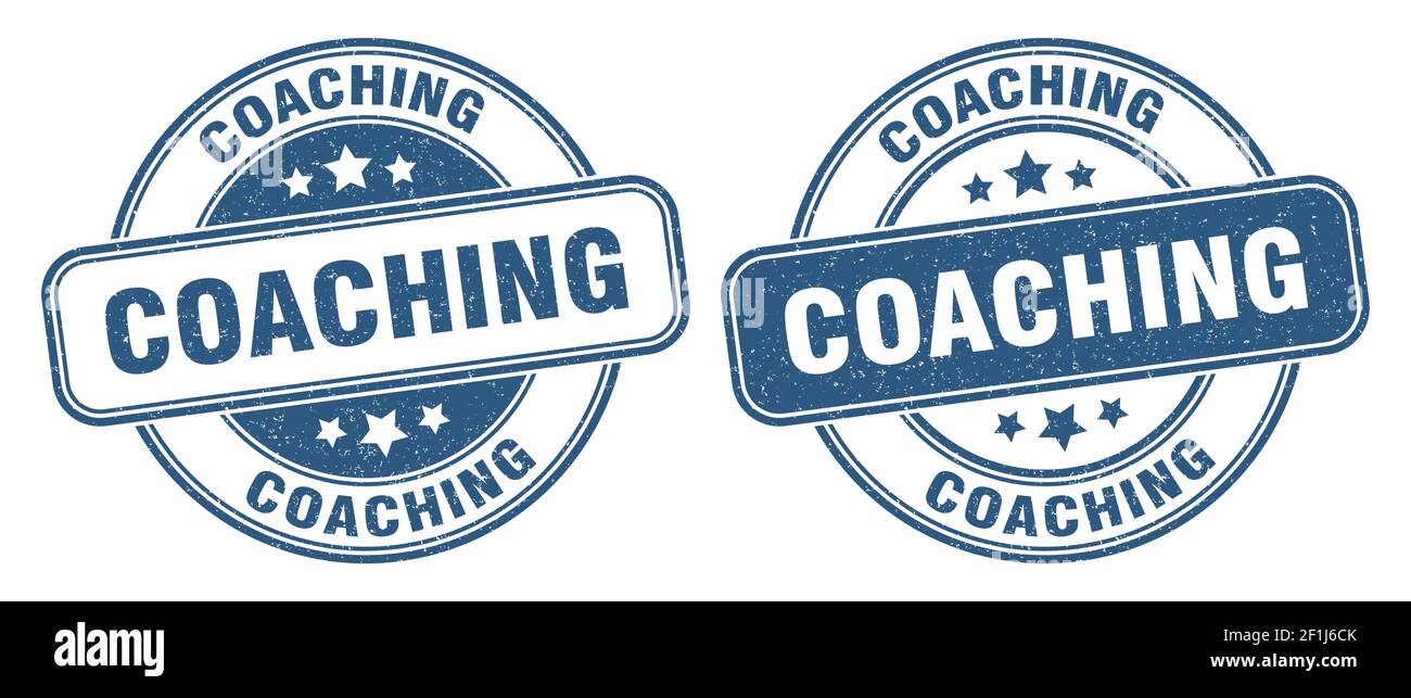 coaching stamp. coaching sign. round grunge label Stock Vector
