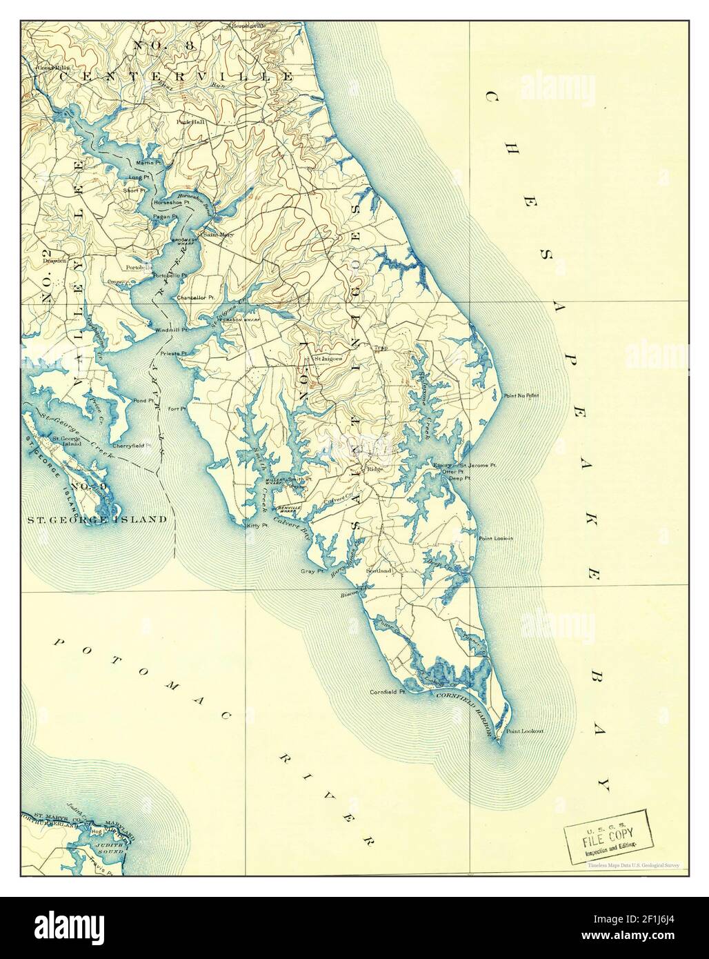 Point Lookout, Maryland, map 1912, 1:62500, United States of America by ...
