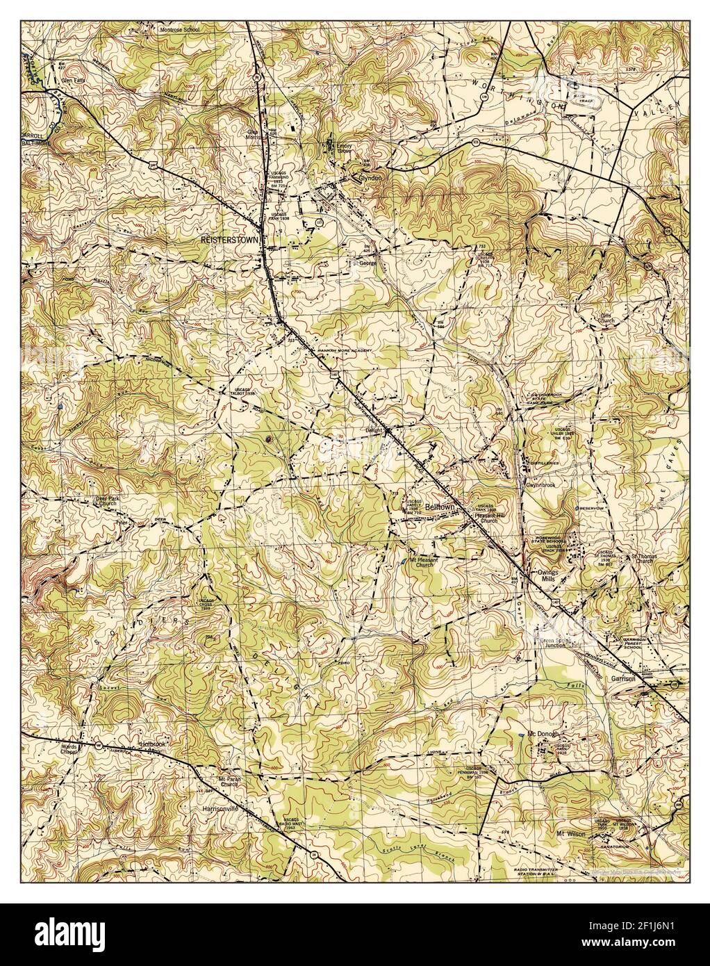 Reisterstown, Maryland, map 1944, 131680, United States of America by