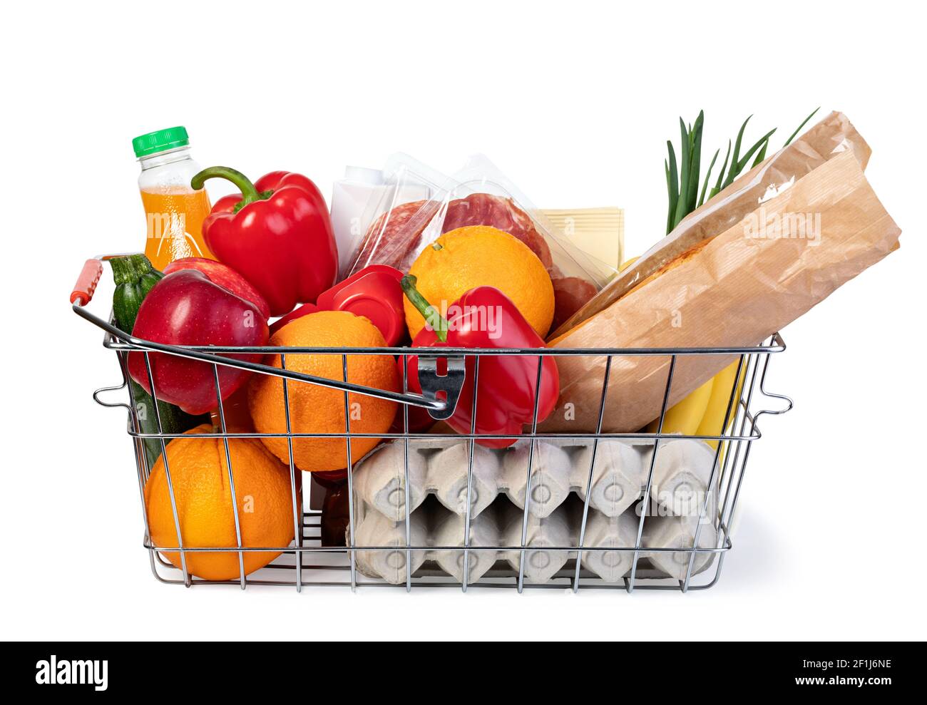 Metal shopping basket Stock Photo Alamy