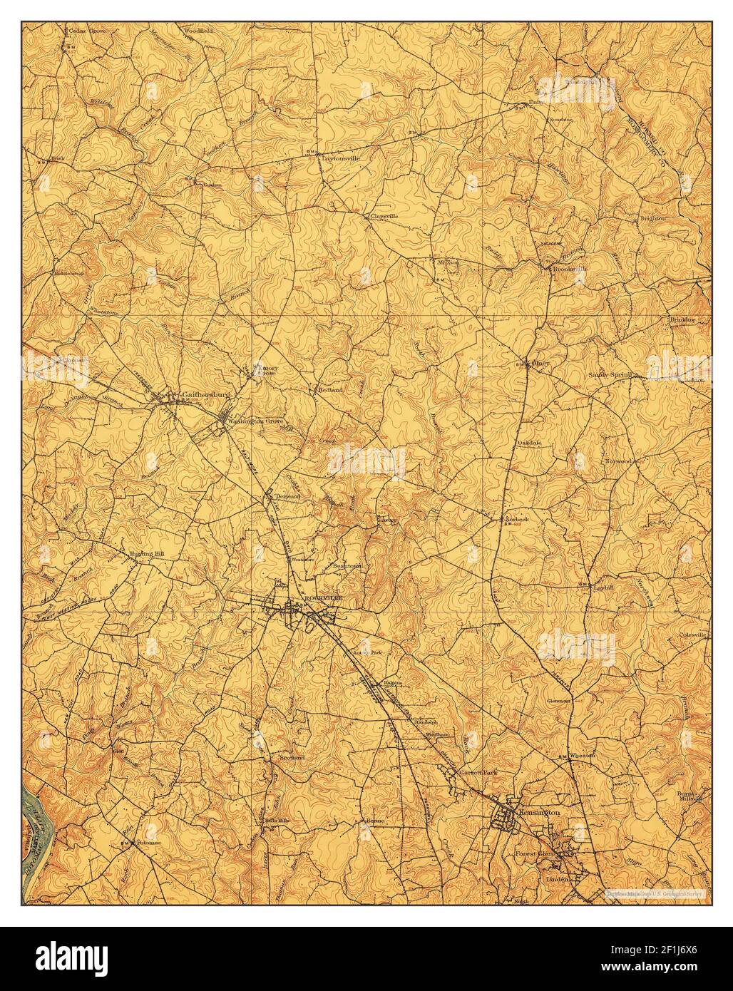 Rockville, Maryland, map 1908, 1:62500, United States of America by ...