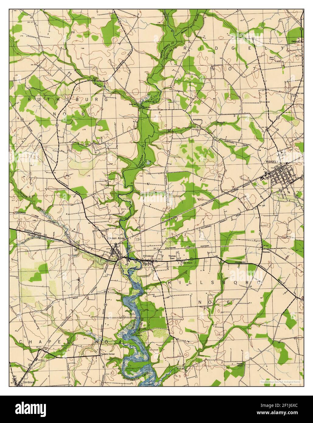 Ridgely, Maryland, map 1944, 131680, United States of America by