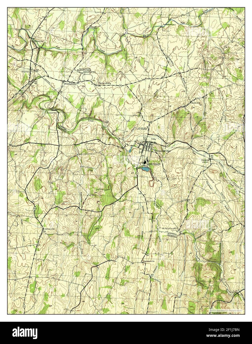 Union Bridge, Maryland, map 1944, 1:31680, United States of America by ...