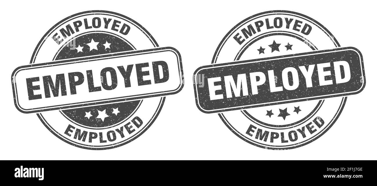 employed stamp. employed sign. round grunge label Stock Vector Image