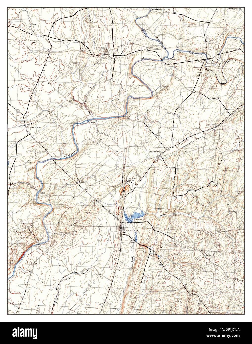 Woodsboro, Maryland, map 1944, 131680, United States of America by