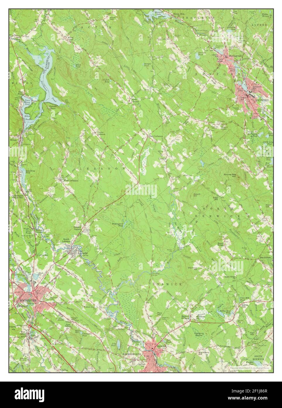 Berwick, Maine, map 1958, 162500, United States of America by Timeless